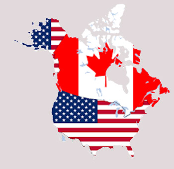 Map of Canada and The US